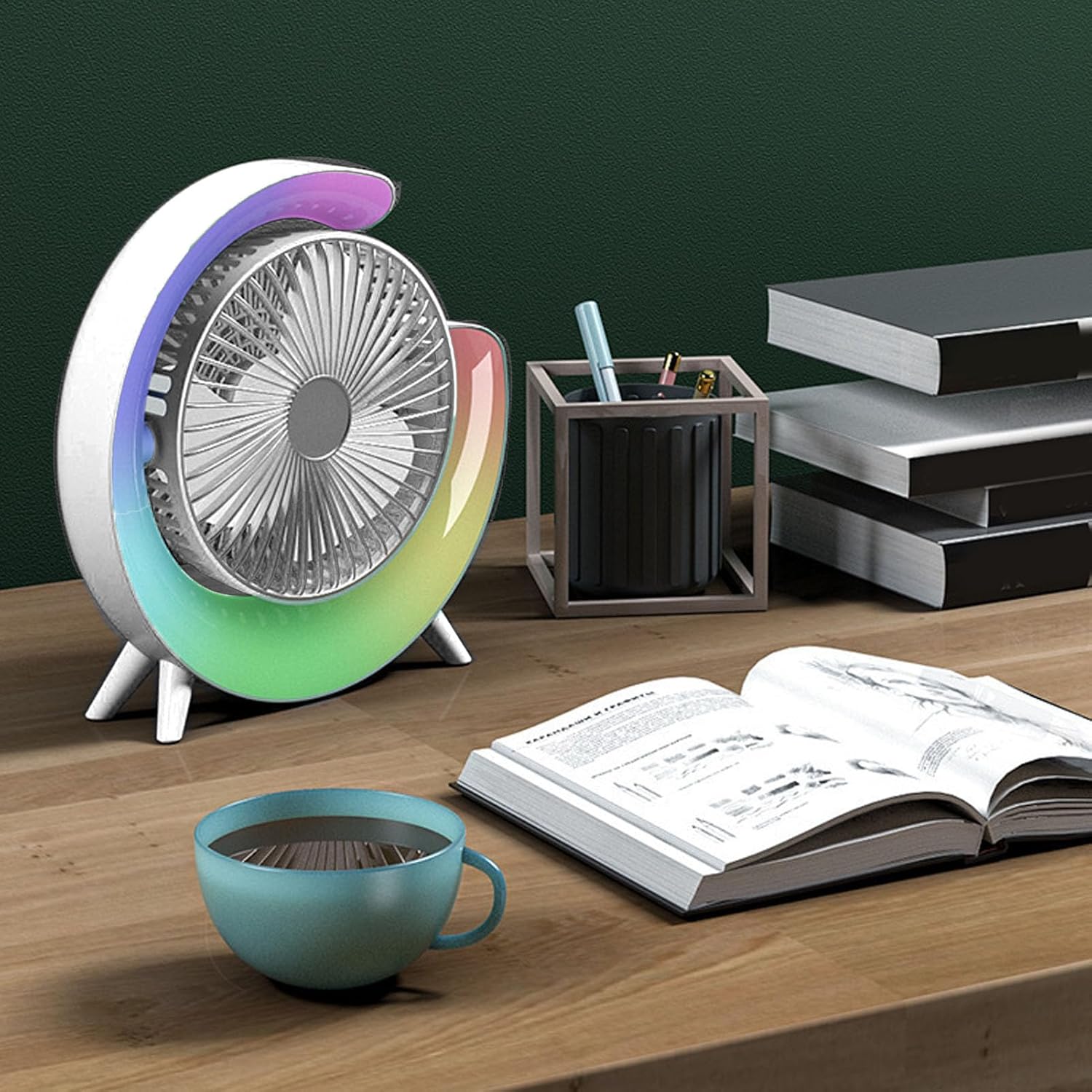 Ventilador USB Recargable con Luces LED